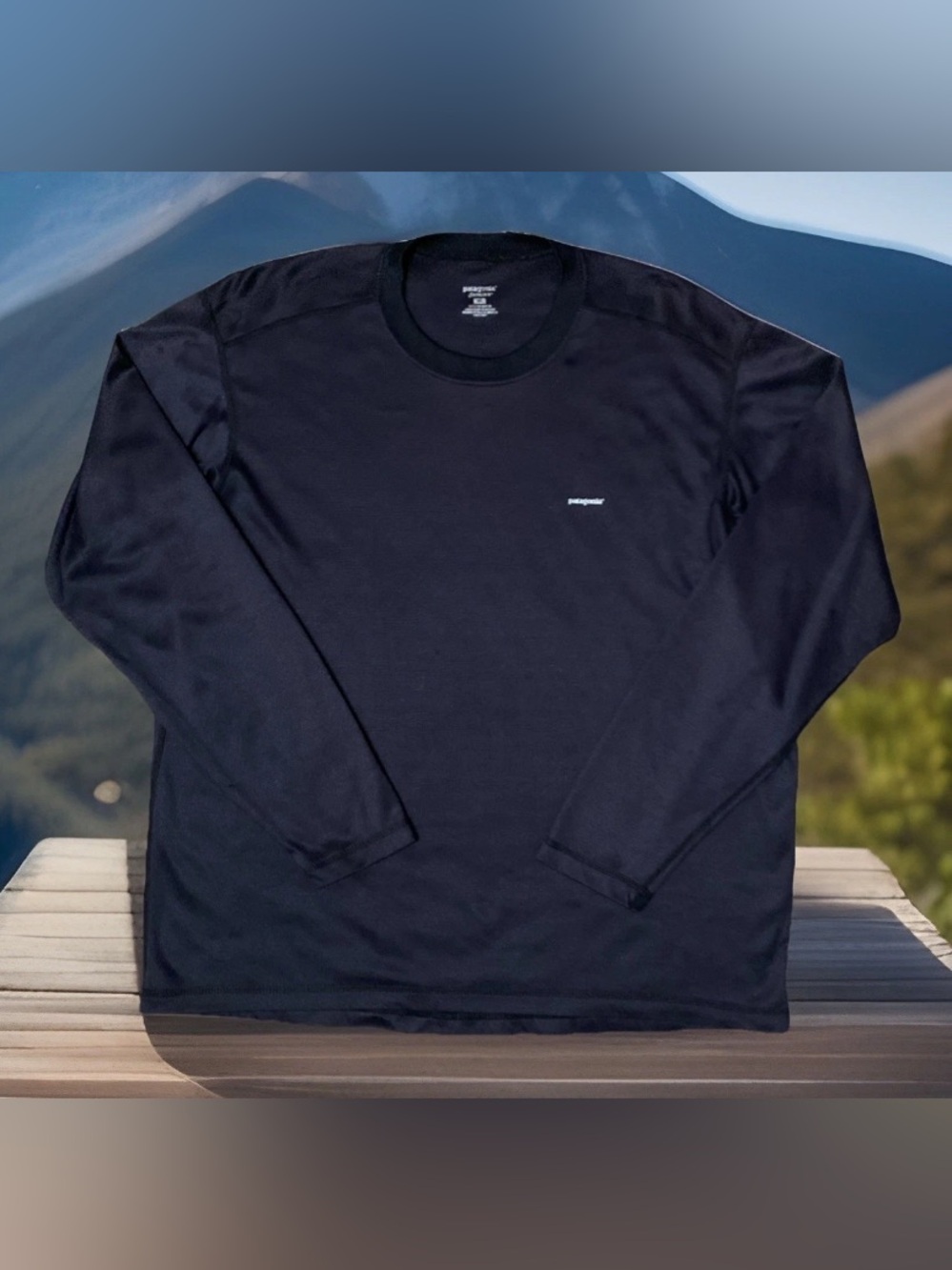 VTG Patagonia Capilene Midweight Base Layer Black Shirt Sz XLarge 44202